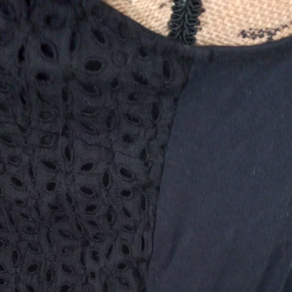 Woolovers Black Embroidered Eyelet Cotton Tank Top - Picture 6 of 13